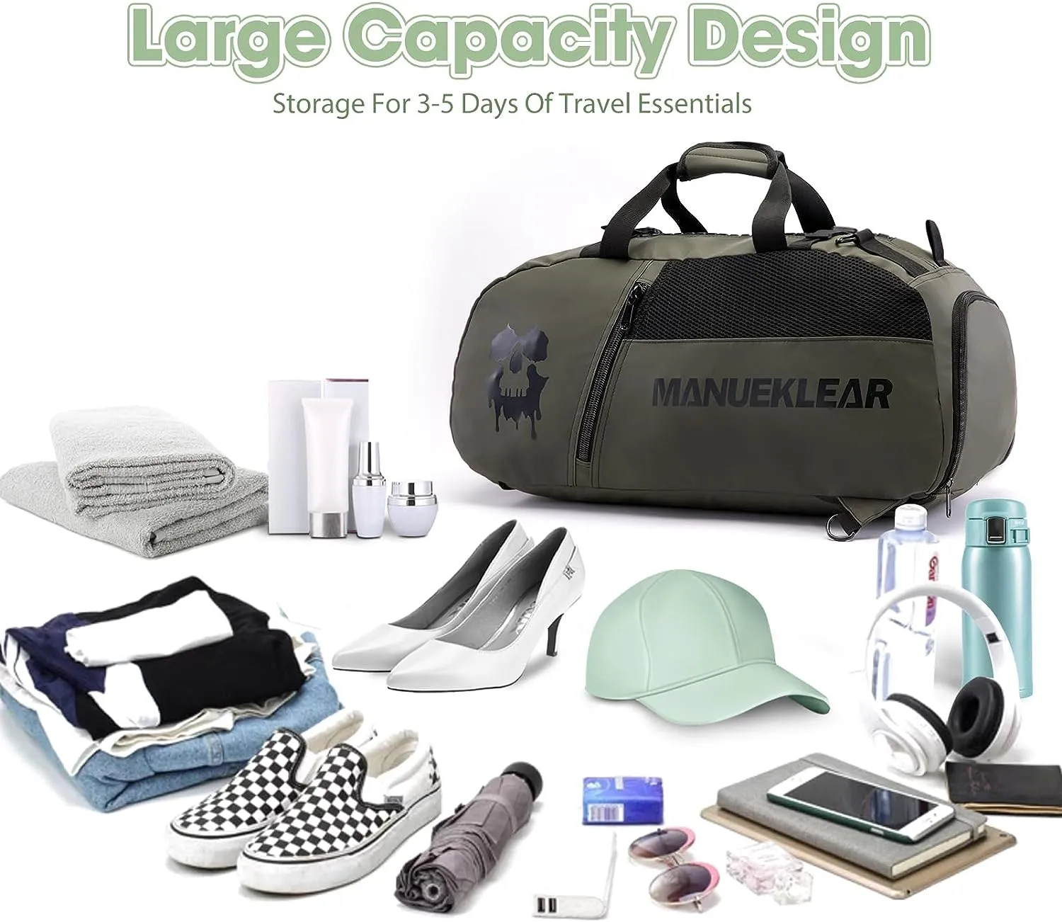 3-In-1 Gym Bag with Shoe Compartment