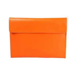 A4 Leather Envelope Folder - Orange Saffiano