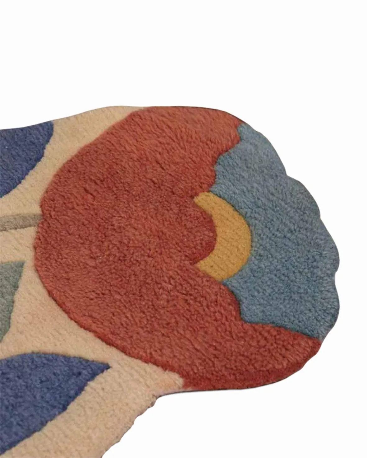 Beautiful Multicolor Tufted Flower Design Polyester Rug | 2.7x1.8 ft