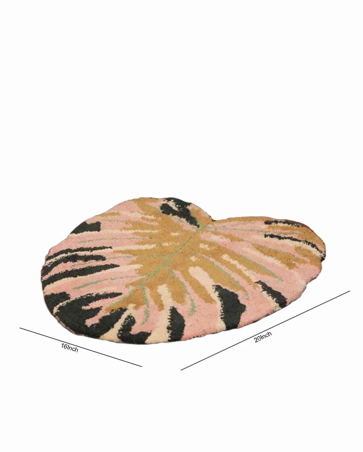 Big Leaves Design Tufted Polyester Rug | 1.6x1.3 ft