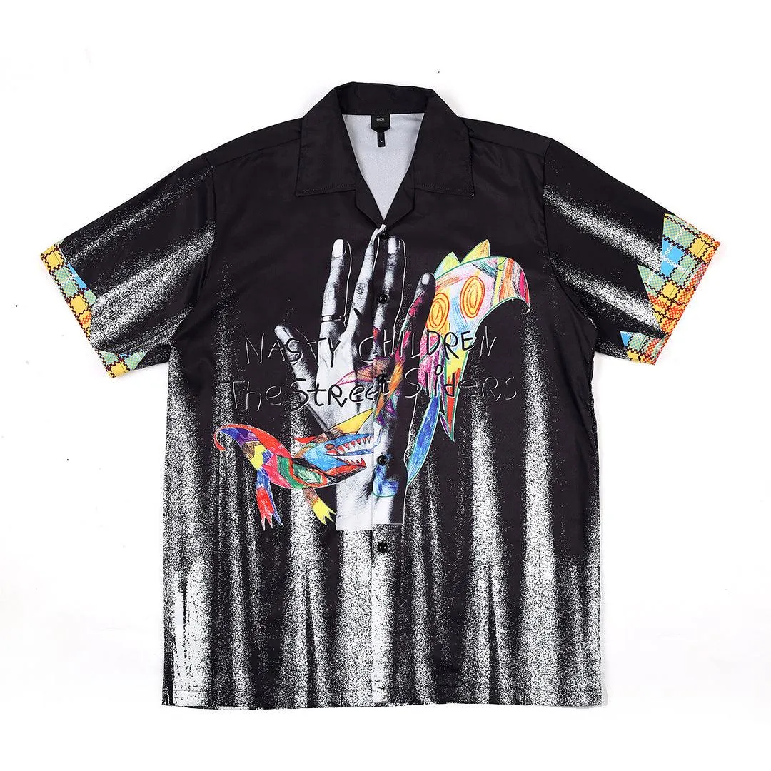 Blood Brothers Exquisite Men Designed Aloha Shirt - Black