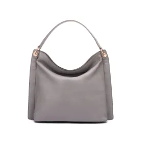 Carol Ann Slouchy Leather Shoulder Bag - Grey