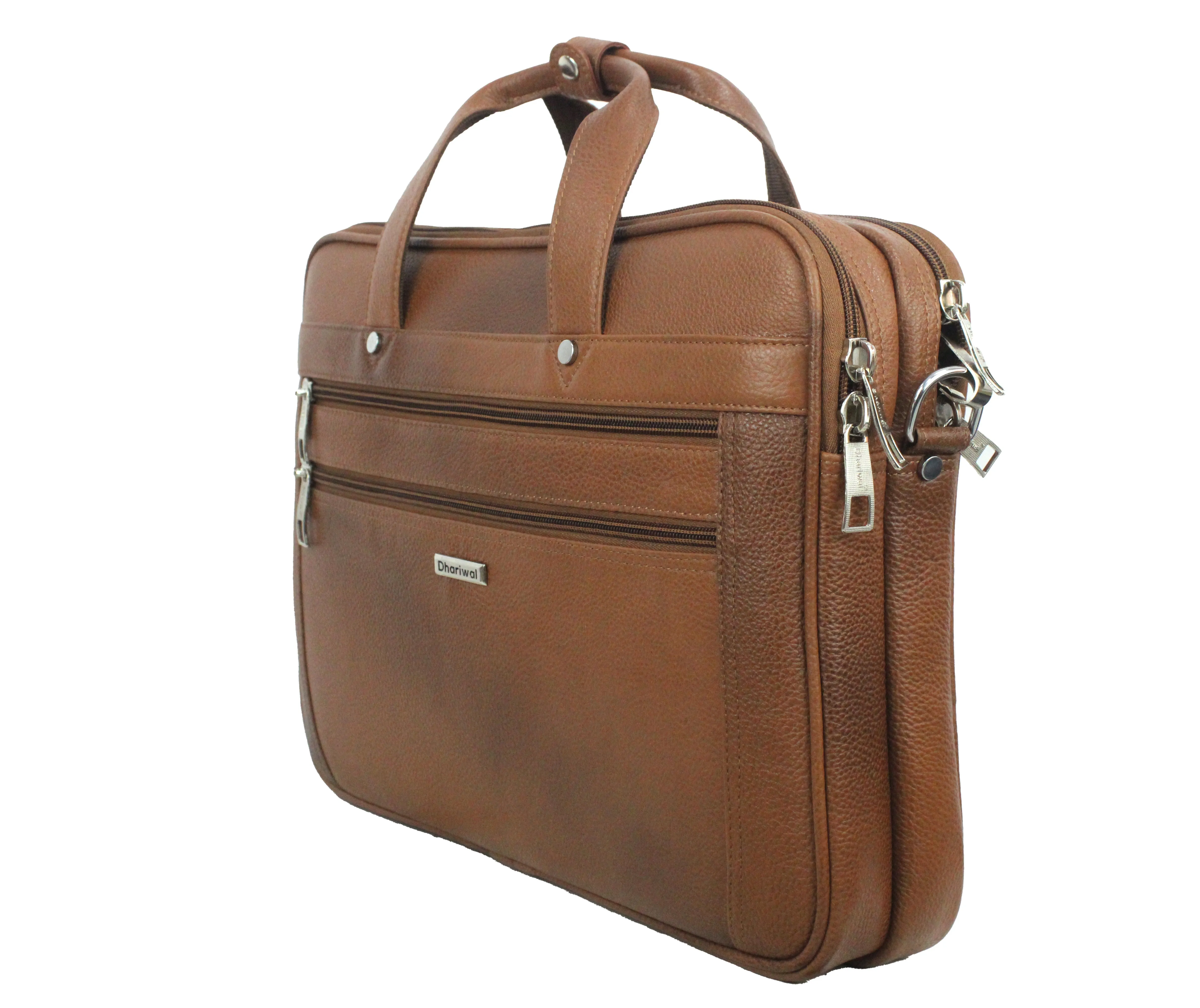 Dhariwal Genuine Leather Laptop Bag File Messenger Bag with Strap upto 15 Inch | Laptop Bag for Men EB-614