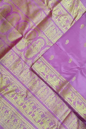 Exquisite Purple Baluchari Silk Saree Handloomed