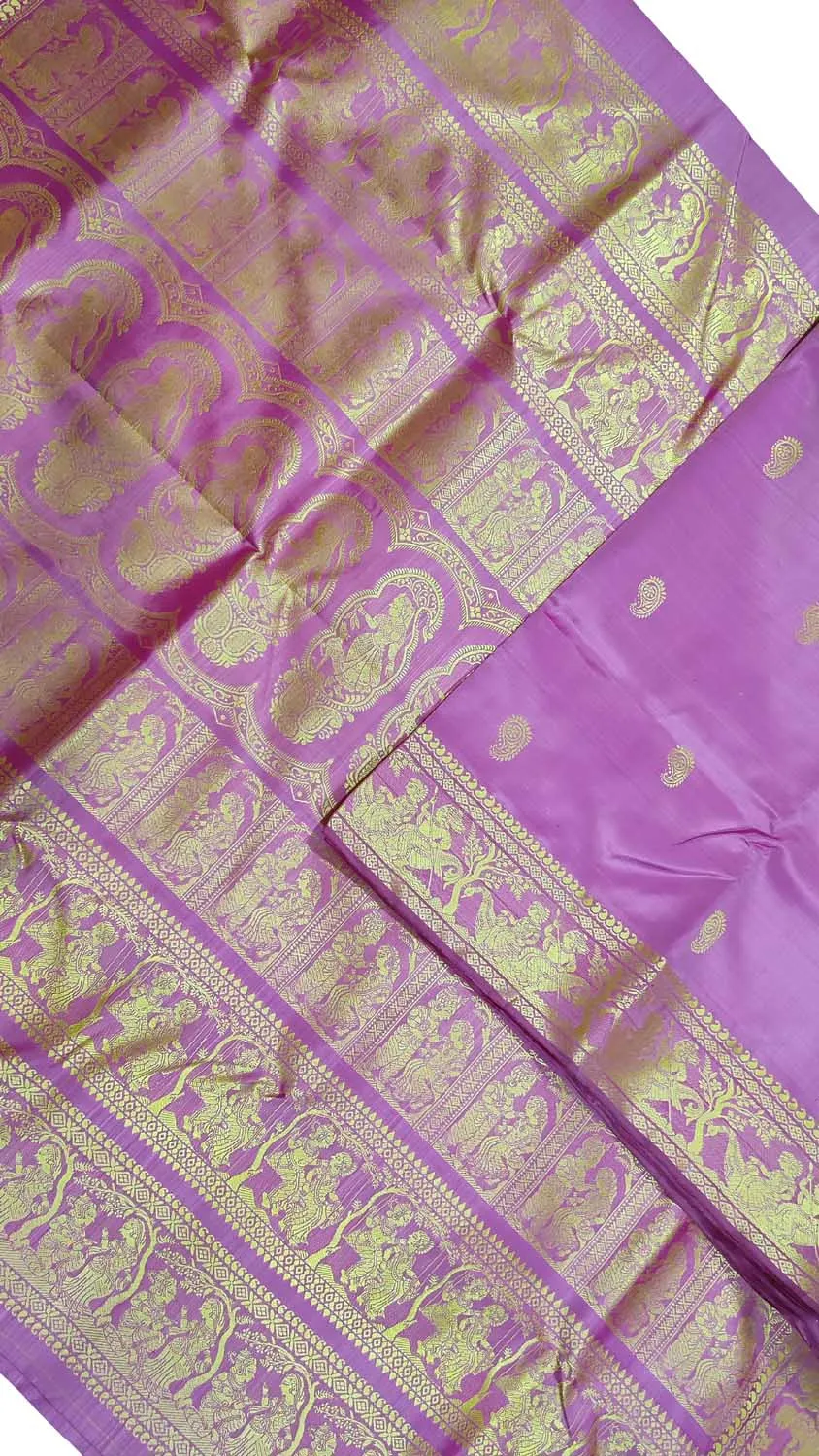 Exquisite Purple Baluchari Silk Saree Handloomed