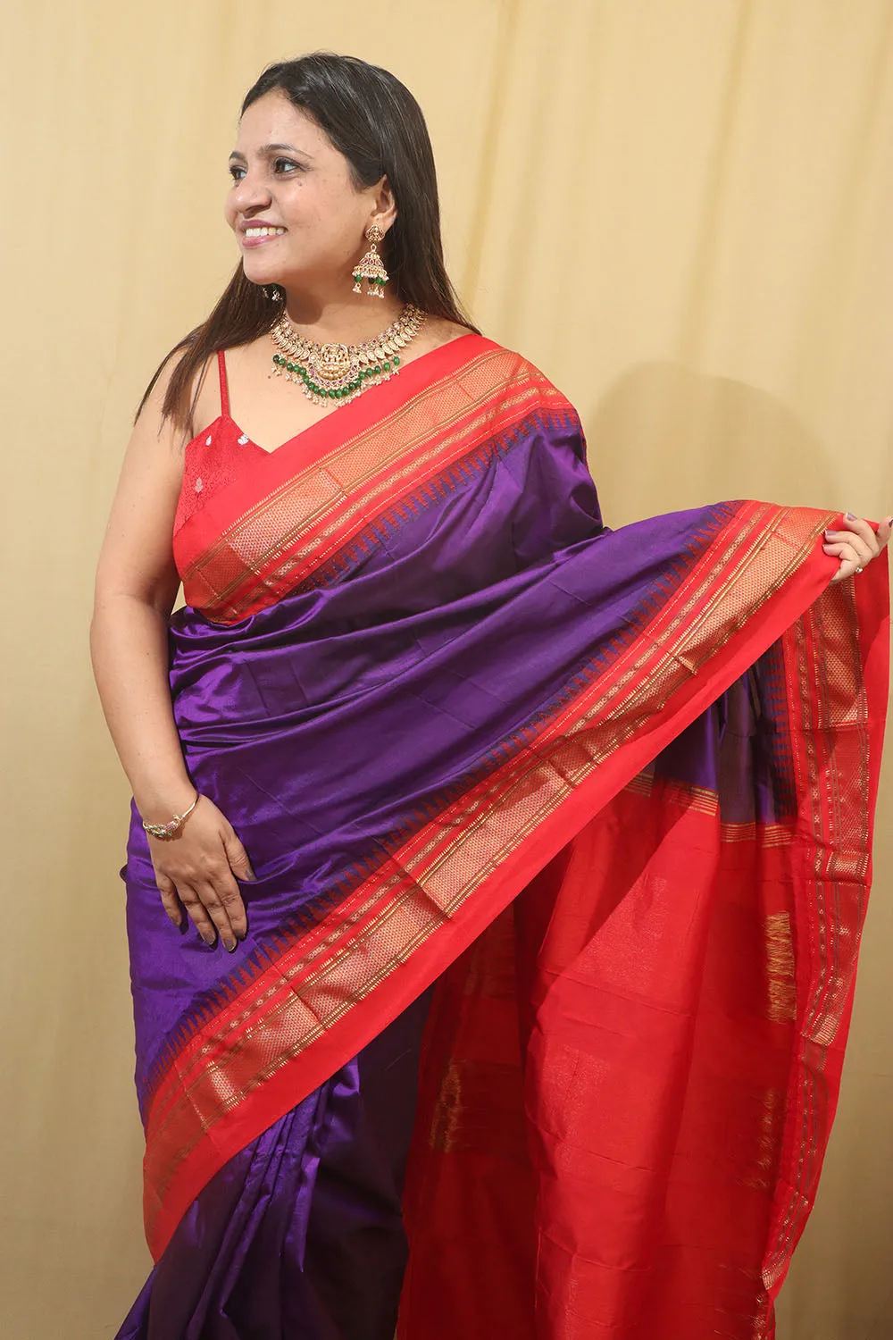 Exquisite Purple Ilkal Silk Saree - Pure Elegance