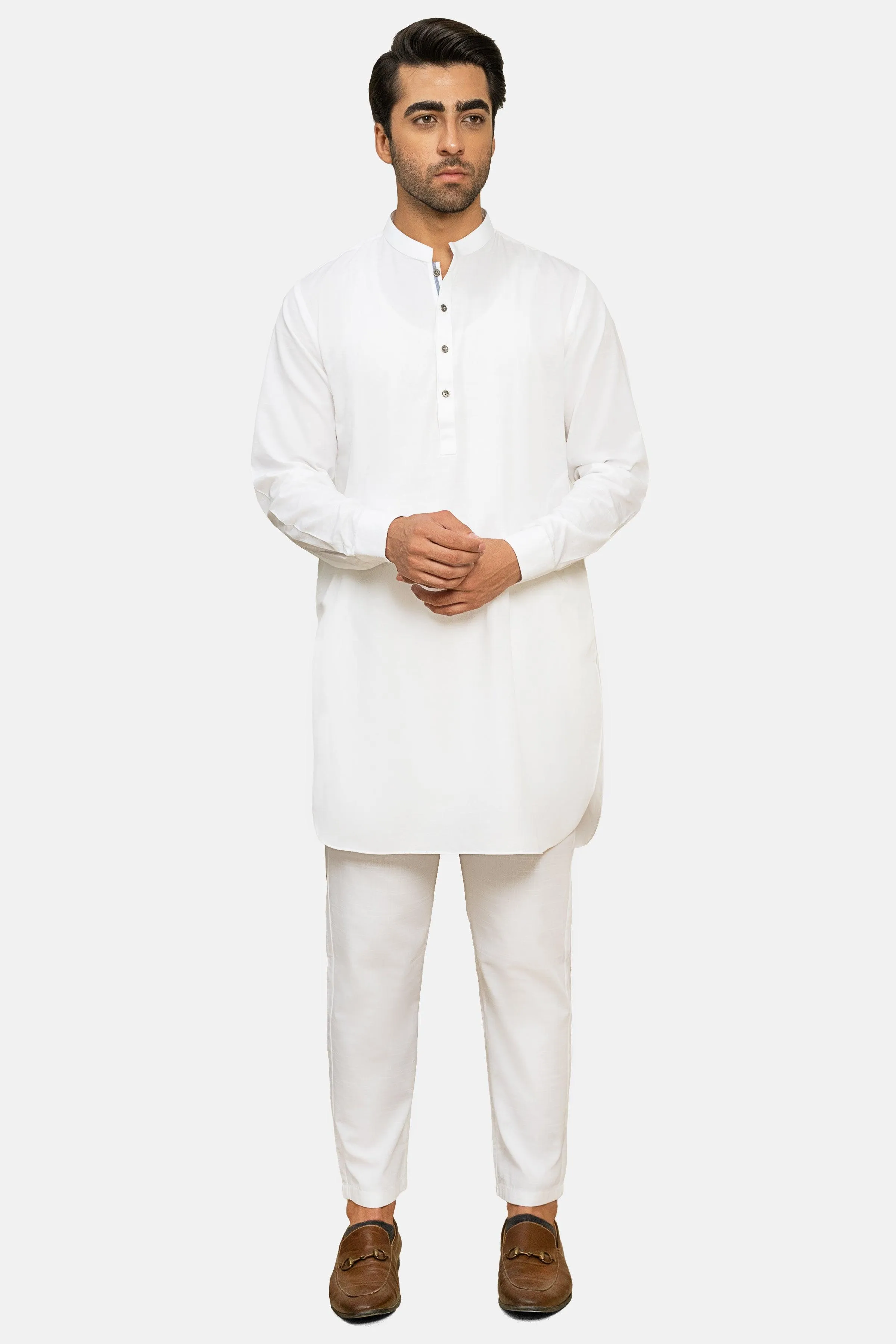 EXQUISITE TEXTURED KURTA PAJAMA WHITE