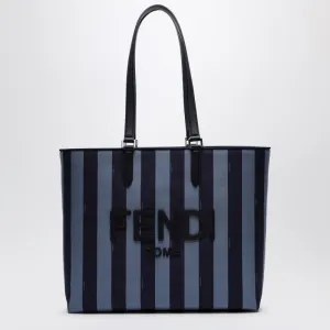 FENDI Striped Fabric Shopper Handbag with Logo - Men’s Essential