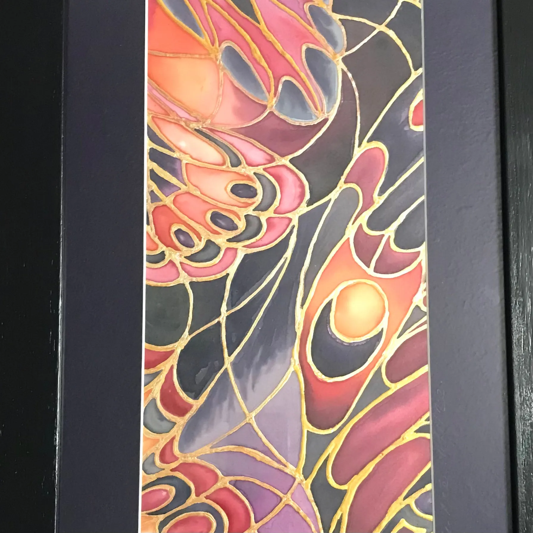 Gothic Abstract Butterfly Heaven Painting - Butterflies hand painted silk  -  Dramatic Original Art