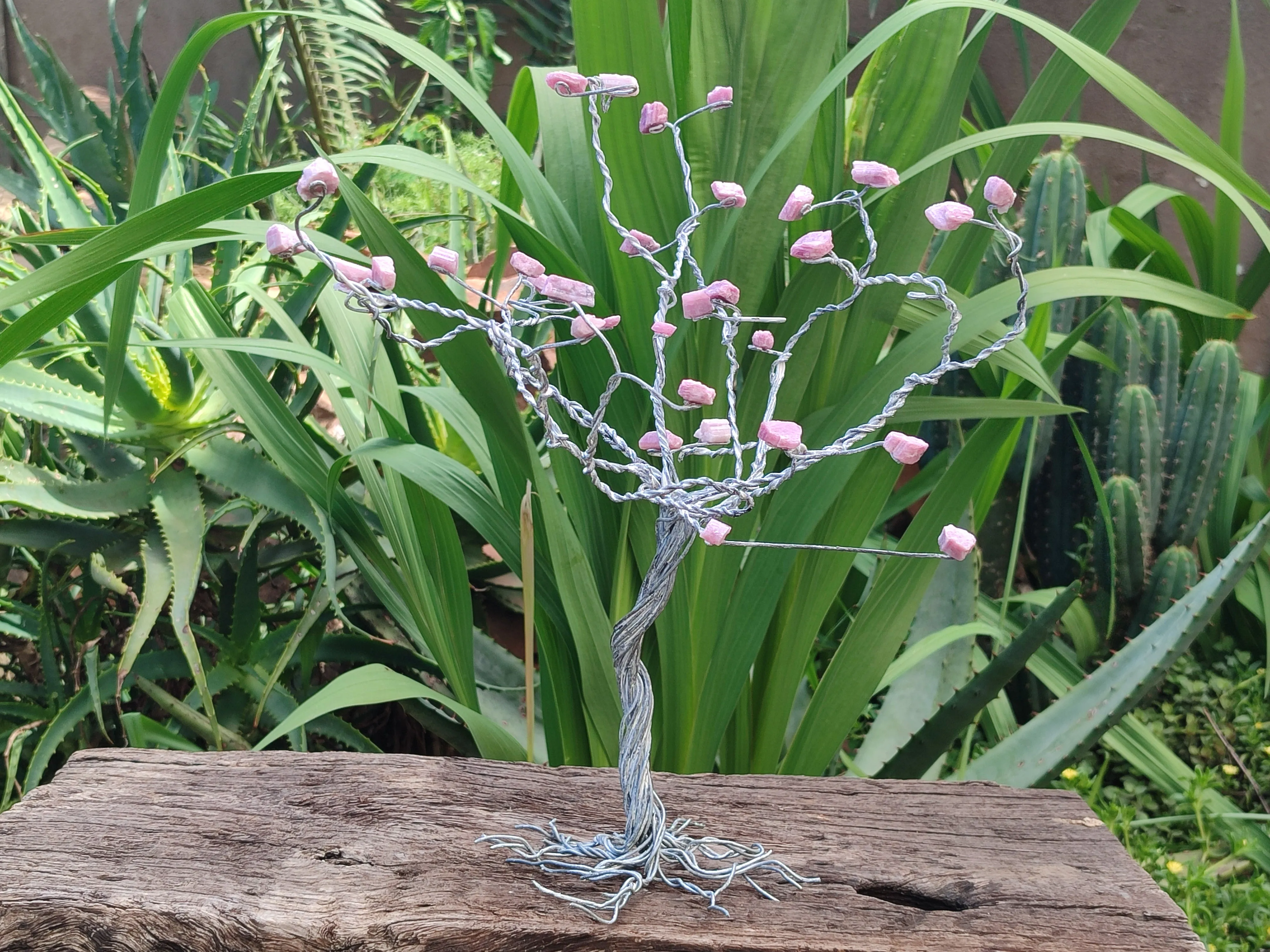 Hand Made Pink Rubellite Copper Wire Wrap Tree x 1 From South Africa