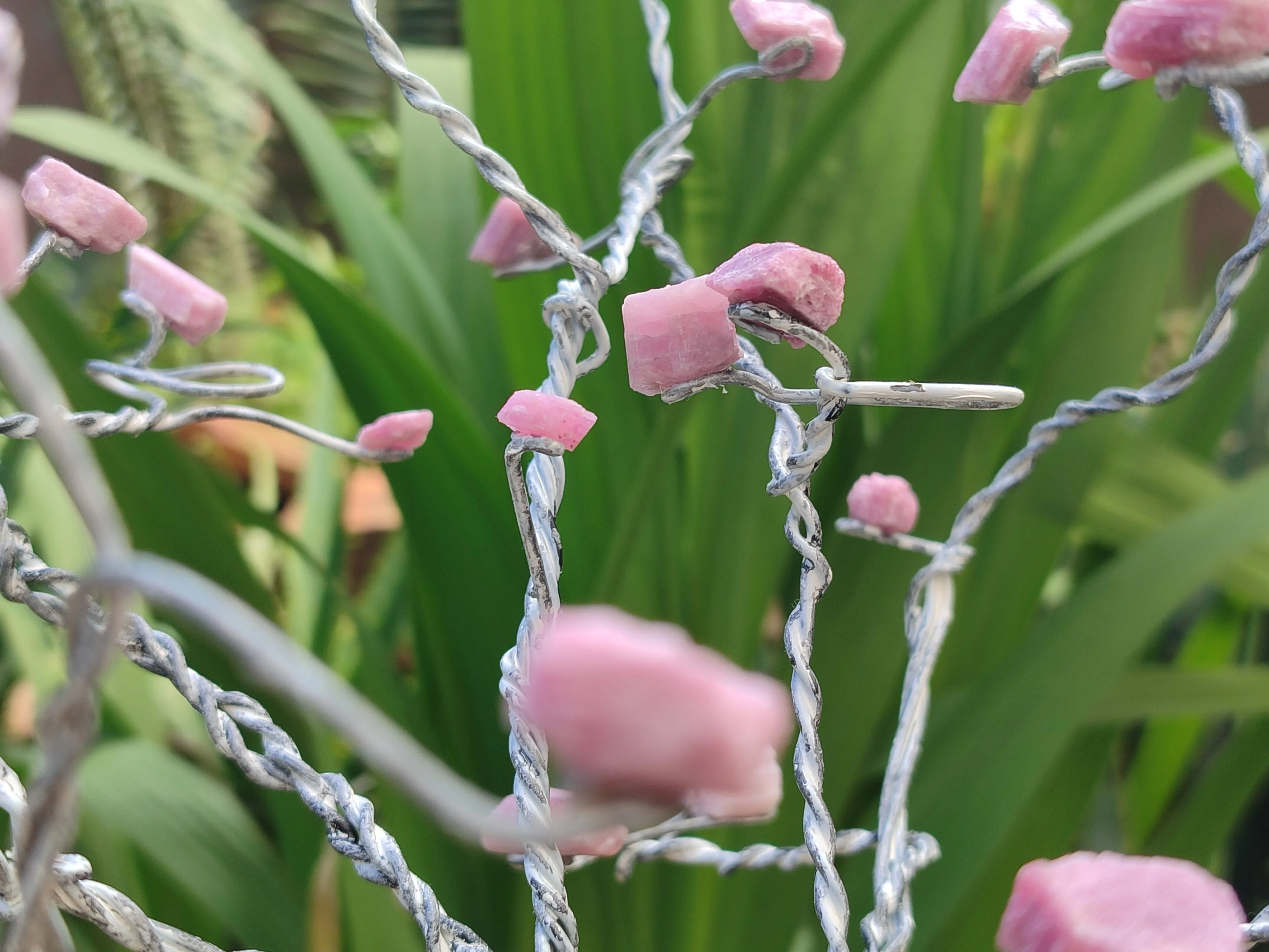 Hand Made Pink Rubellite Copper Wire Wrap Tree x 1 From South Africa