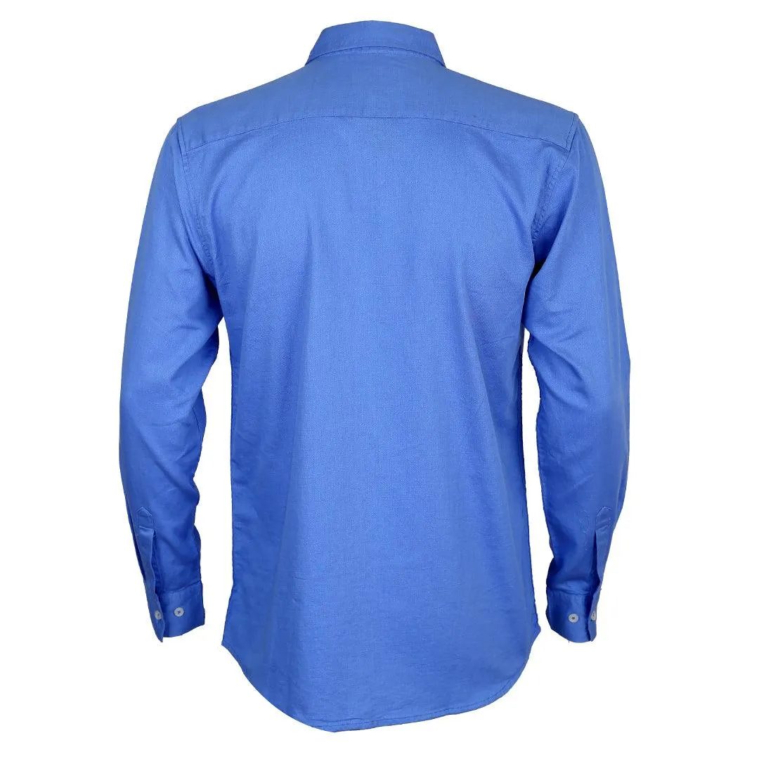 Obeezi Exquisite V Patterned Designed Shirt - Blue