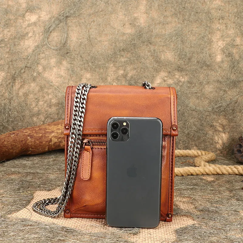 Small Womens Flap Leather Crossbody Bags Chain Shoulder Bag For Women