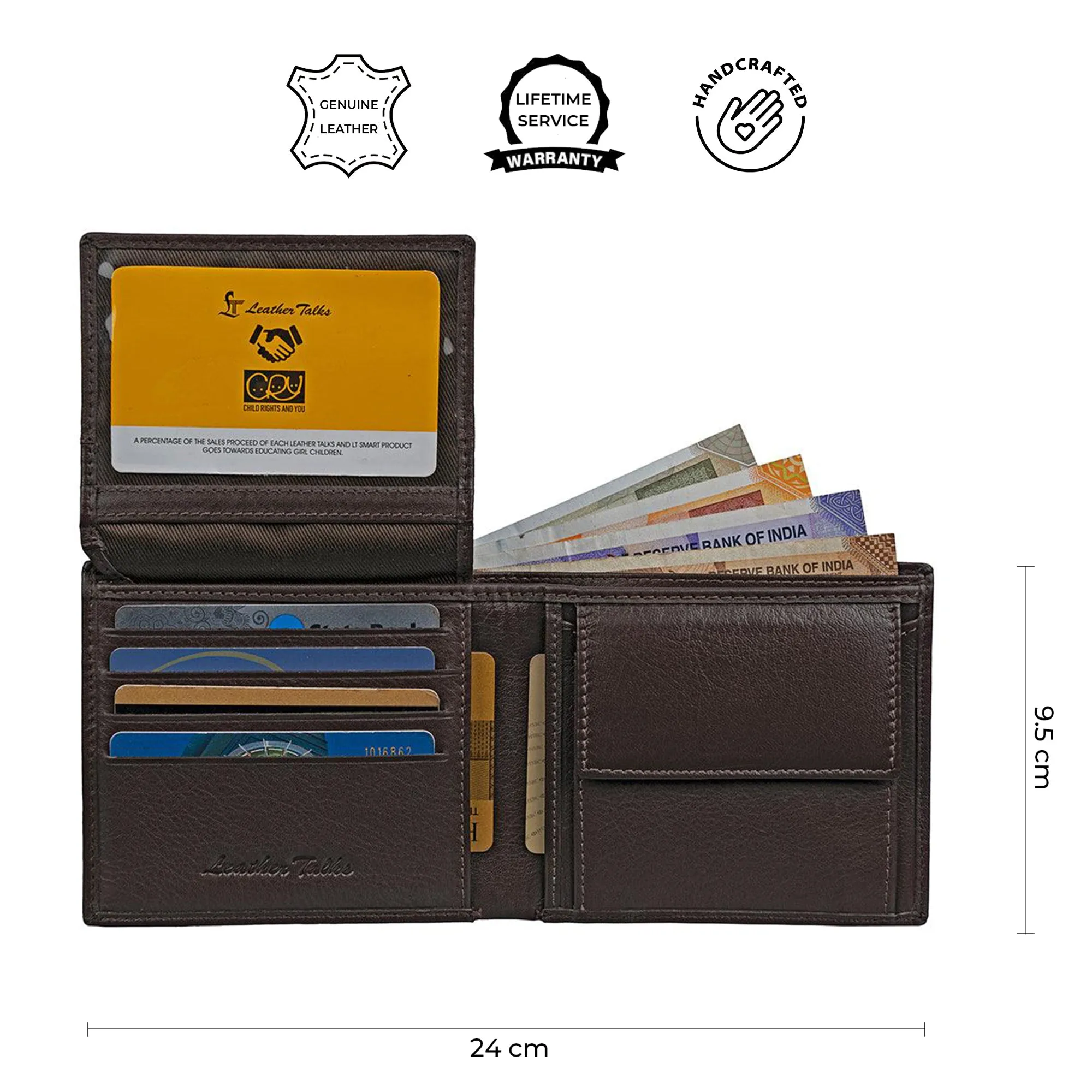Streaks III Gents Genuine Leather Wallet for Men | Color: Brown & Black