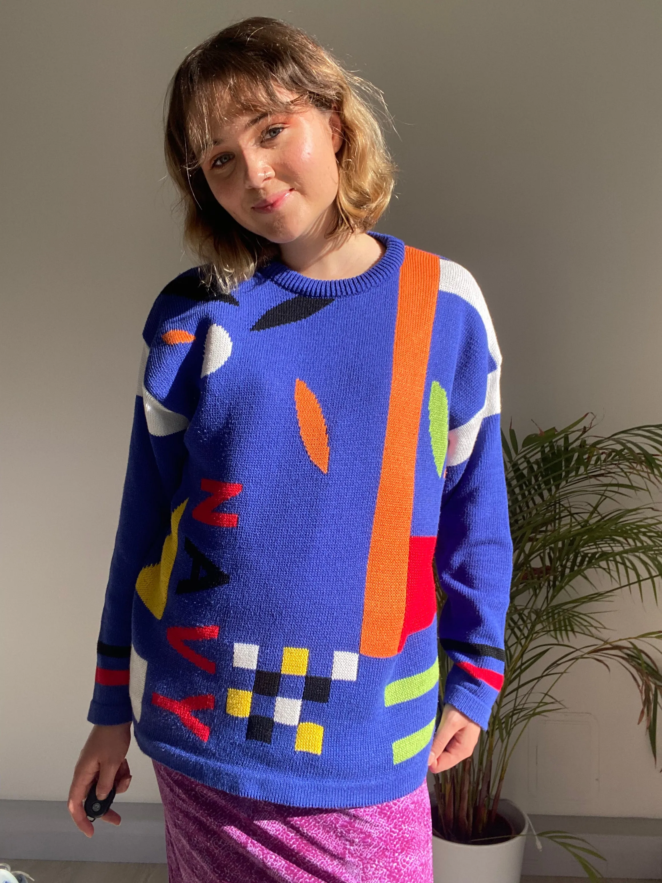 Vintage Unique Patterned Knit (M)