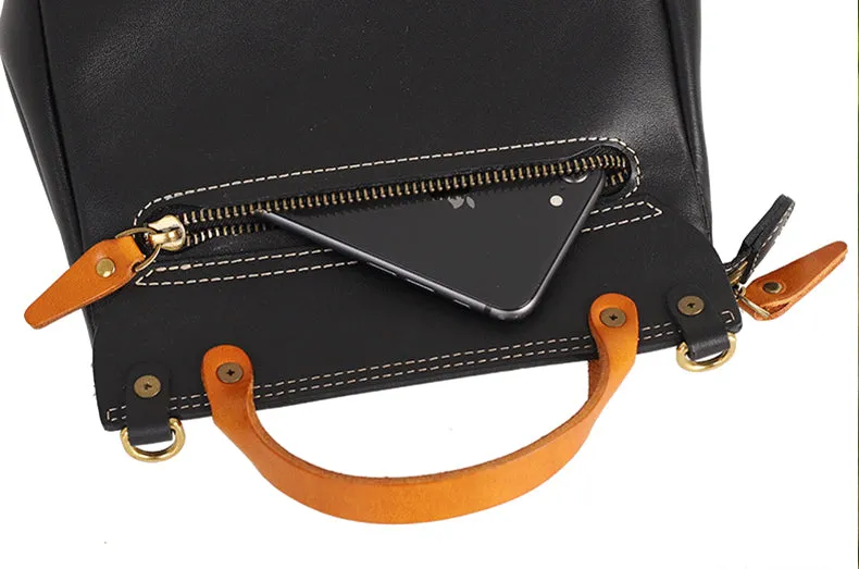Womens Small Green Leather Shoulder Bag Satchel Backpack For Women