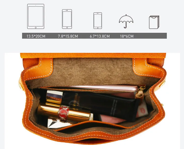 Womens Small Green Leather Shoulder Bag Satchel Backpack For Women