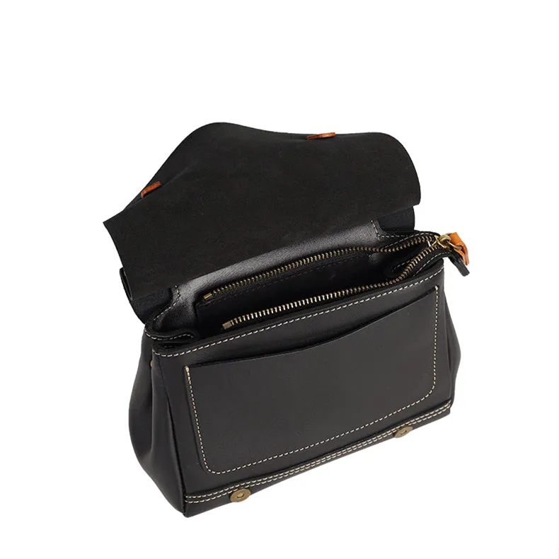 Womens Small Green Leather Shoulder Bag Satchel Backpack For Women