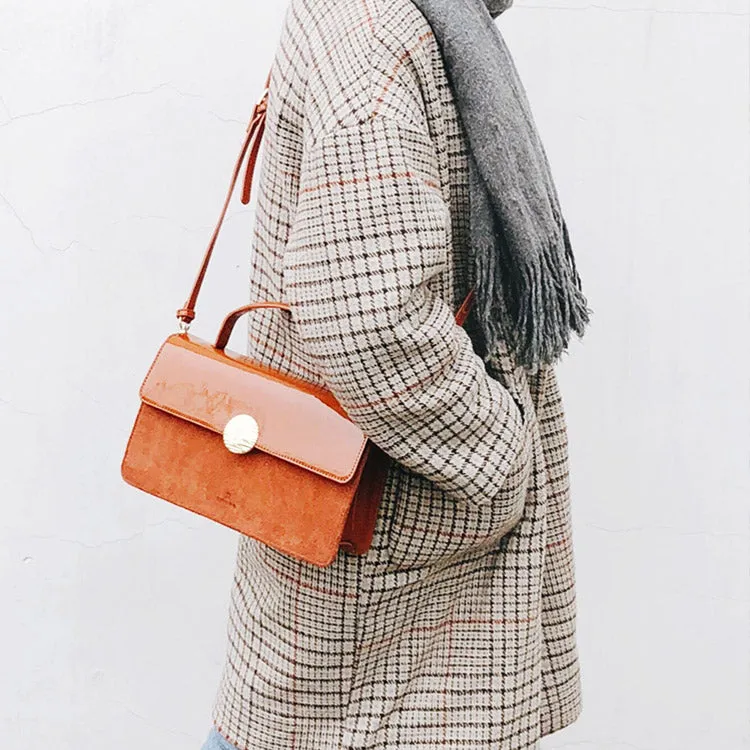 Womens Small Leather Satchel Bag Red Leather Crossbody Bags for Women